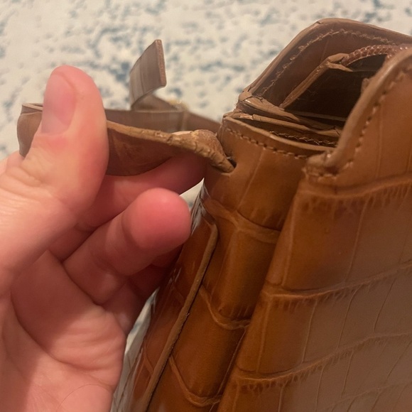 Brown Leather Chestnut Embossed Crossbody Pocketbook by Etienne Aigner - Picture 10 of 13